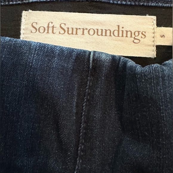 Soft Surroundings Subtle Bootcut Pull‑On Denim Jeans — Dark Wash, Size Small - Picture 3 of 8